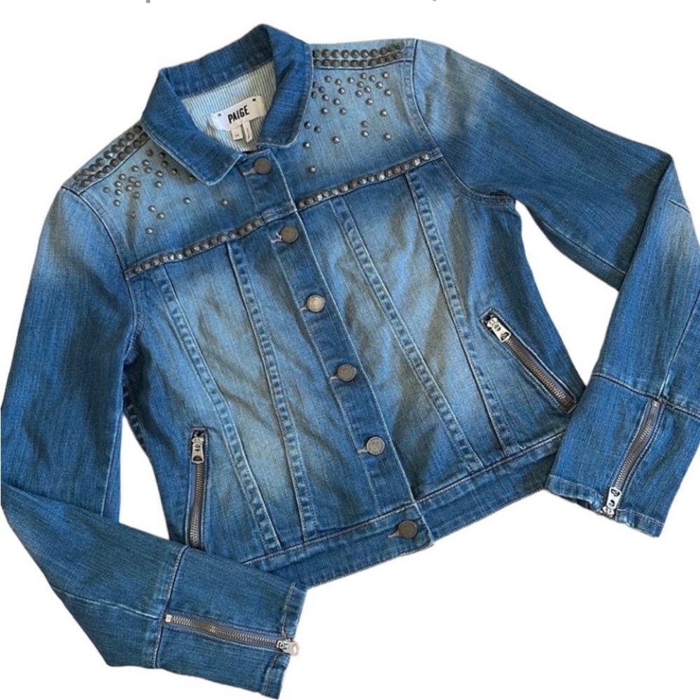 Paige studded jean jacket